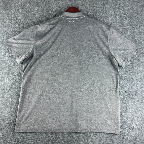 Eddie Bauer Polo Shirt Men XL Gray Short Sleeve Button Neck - Picture 6 of 7